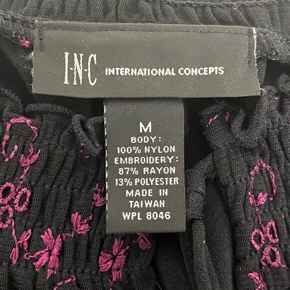 INC Black And Fuchsia Eyelet Top   Sz M  NWT - Picture 4 of 5